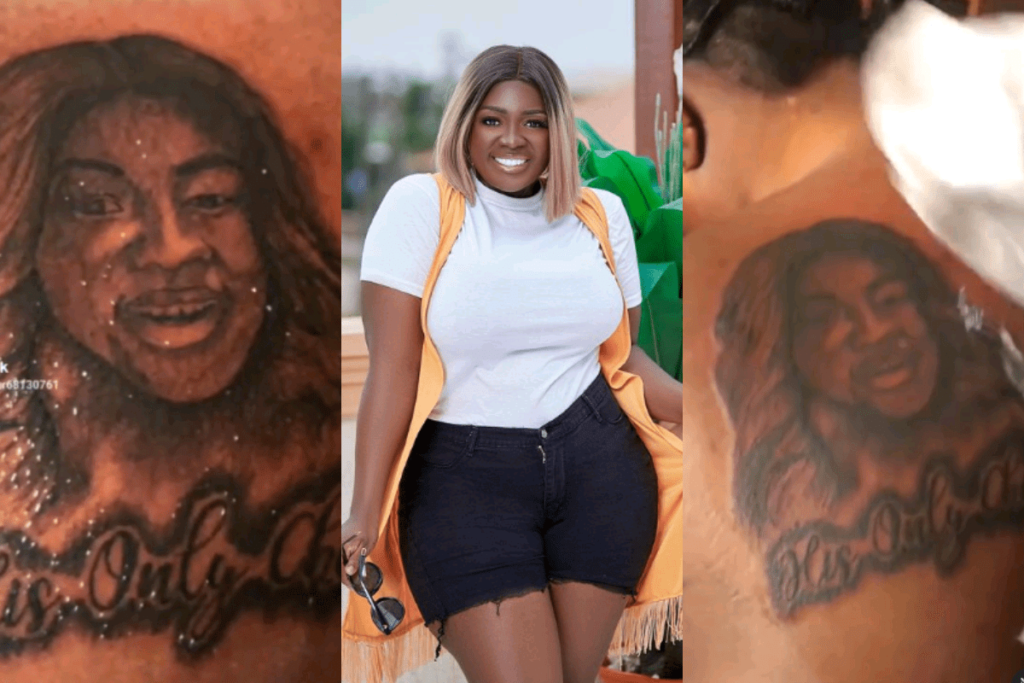 Lady Inks A Tattoo Of Tracey Boakye At Her Back (Video) 2 Tracey Boakye