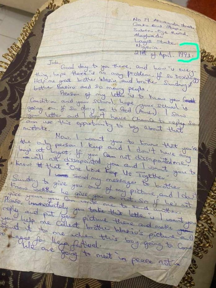 Man shares a letter his mother wrote to his father in 1993 apologizing for offending him 3 Man shares a letter his mother wrote to his father in 1993 .