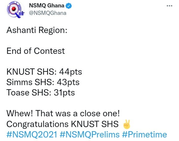 National Science And Maths Quiz 2021: See Friday's Winners After A Very Close Contests - Some Lost By 1 Point 4 Science And Maths 2021