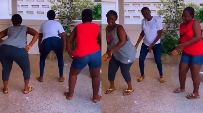 Three Ladies with gargantuan backside causes massive stir dancing to kidi's trending song mon bebe - video