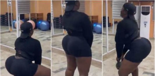 Watch Maame Serwaa’s latest gym video causing massive traffic online