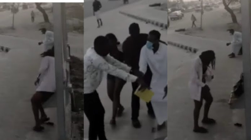 Sakawa Man Caught On Camera Trying To Use A Woman For Rituals At A Bus Stop [VIDEO]
