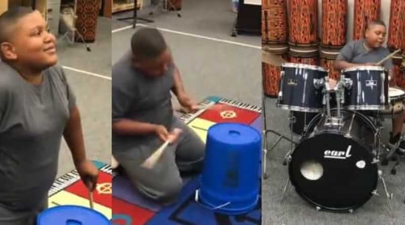Teacher Surprises Her 10-Year-Old Student Who Loves Music With A Drum Set 2 Music , Nigeria latest news
