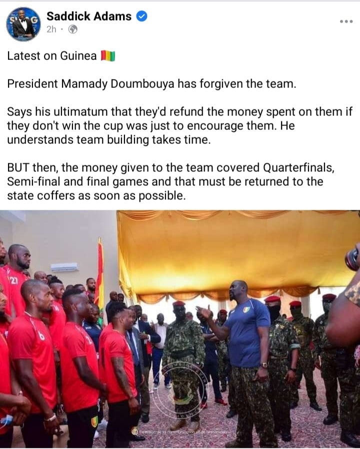 I Have Forgiven You For Not Winning The AFCON But Return The Rest Of The Money I Gave You - Mamady Doumbouya 3 Mamady Doumbouya