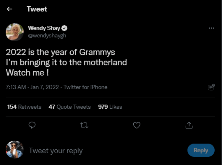 2022 Is My Year Of Grammys -Wendy Shay Revealed Why 3 wendy shay grammys.