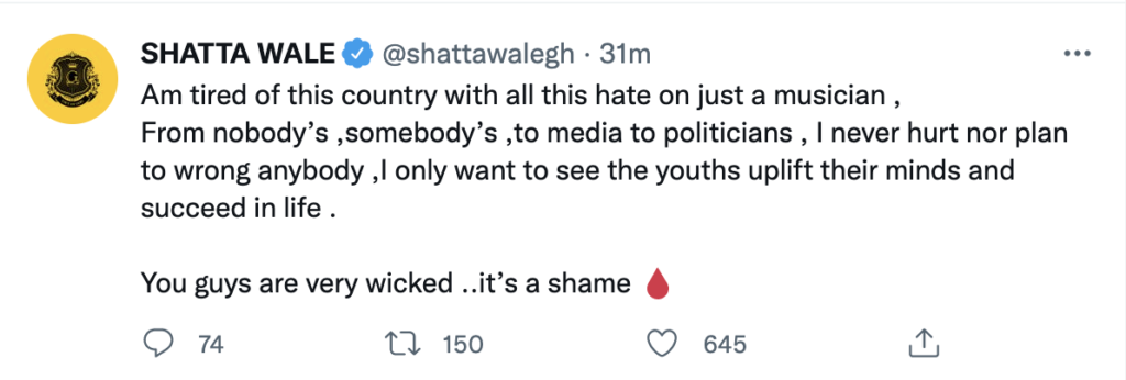 ‘I’m Tired Of This Country’ – Shatta Wale Says 2 Screenshot 2022 02 17 at 6.17.50 PM