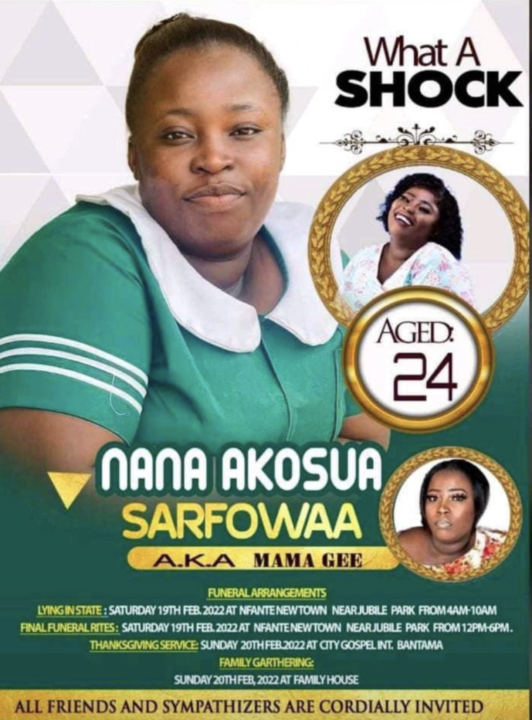 Sad Reactions As The Funeral Poster Of 24-Year-Old Beautiful Ghanaian Nurse Hits Online 1 Screenshot 2022 02 21 at 6.14.09 AM