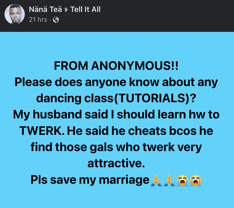 ‘My Husband Is Forcing Me To Learn How TW3RK Else He Will Cheat’ – Lady Laments 2 Screenshot 2022 02 24 at 5.45.17 AM