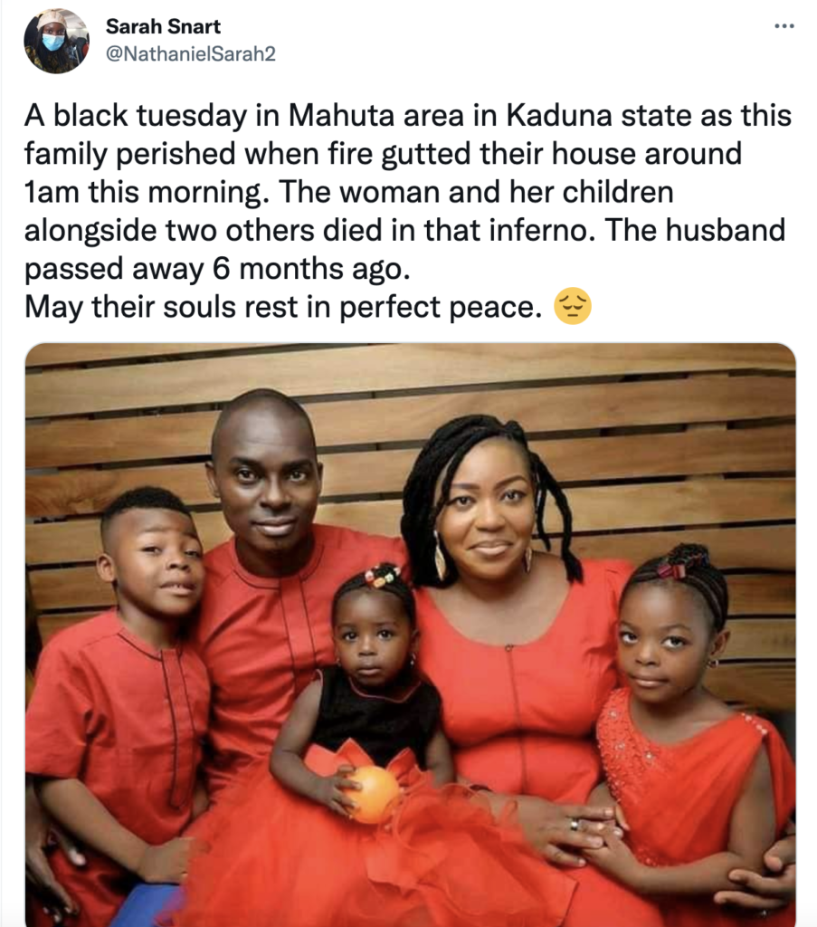 Mother & 5 Children Sadly Burn To Death 6 Months After Her Husband’s Death 2 Screenshot 2022 02 25 at 5.49.02 AM