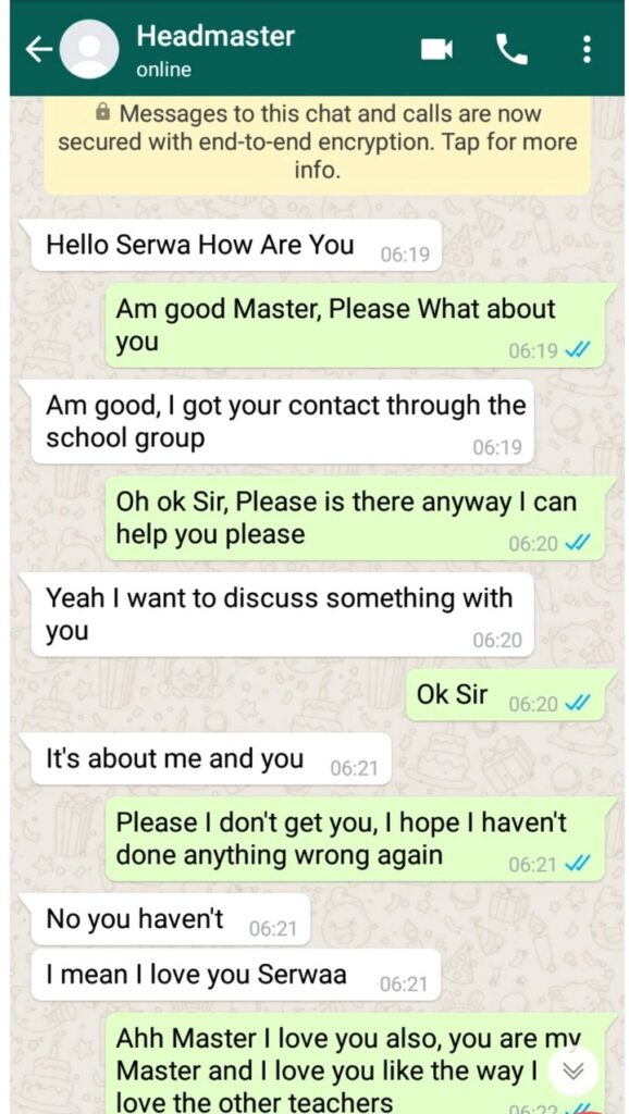Your Kids Are Even Older Than Me’- Schoolgirl Leaks Chat Of Headmaster Proposing To Her 3 leak chat