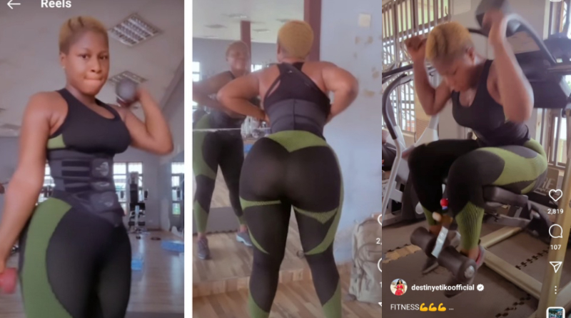 Video: Netizens React As Destiny Etiko Shows Her Bicep At The Gym 2 Destiny Etiko