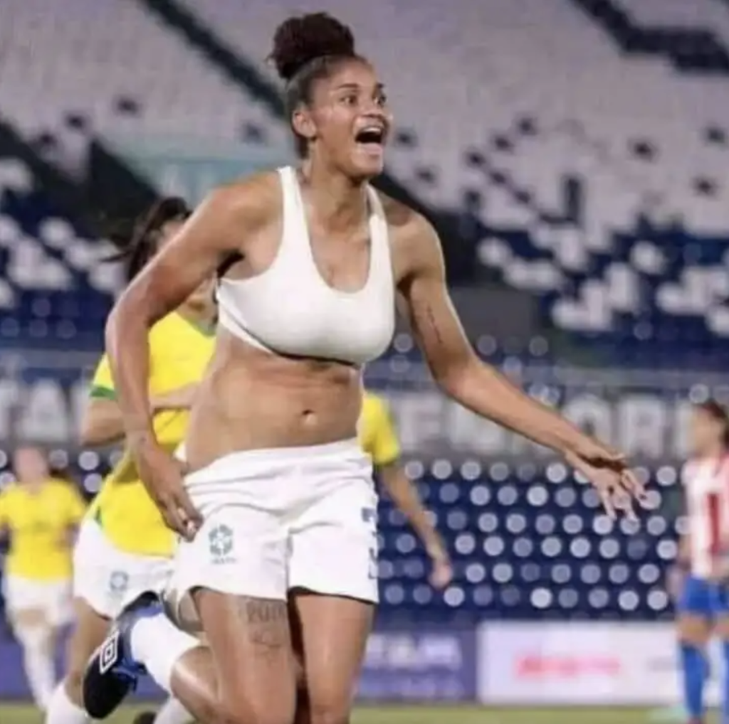 Female Footballer Removes Shirt To Celebrate A Goal (PHOTO) 2 female footballer