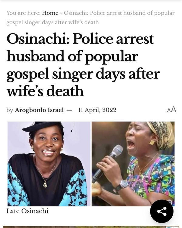 Husband Of The Ekwueme Singer Arrested After Her Death (DETAILS) 3 278345258 541515890663508 6143087156845004111 n
