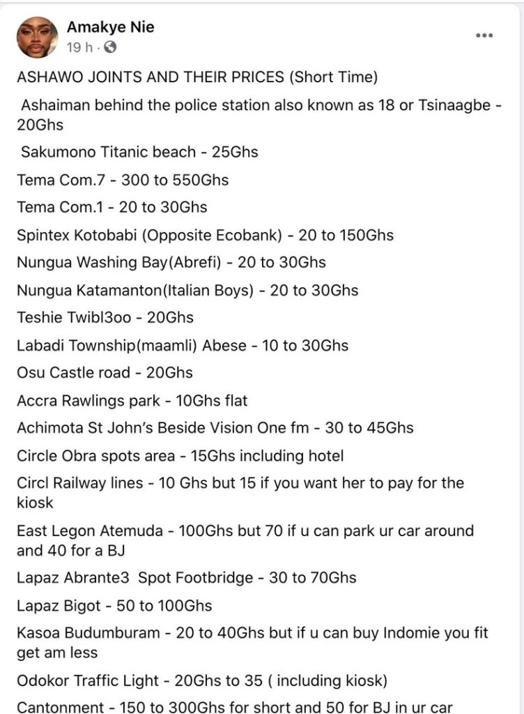 21 Ashawo Joints And Their New Charges In The Greater Accra Region 3 Ashawo joints in accra