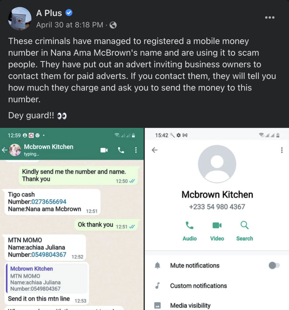 FAKE Nana Ama McBrown Exposed By A Plus 2 Screenshot 2022 05 03 at 4.40.54 PM
