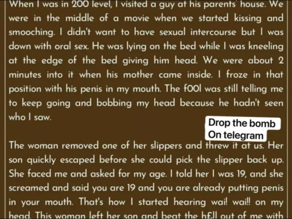 'How My Boyfriend’s Mum Gave Me Severe Beating After She Saw Me Giving Her Son BJ' – Teenage Lady Reveals 2 Screenshot 2022 05 20 at 2.17.20 PM
