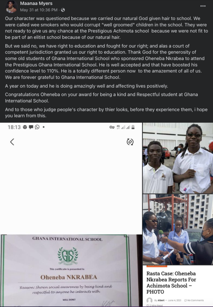 Rastafarian Boy Who Was Denied Admission To Achimota School Wins Major Award 2 Screenshot 2022 06 04 at 11.55.13 AM