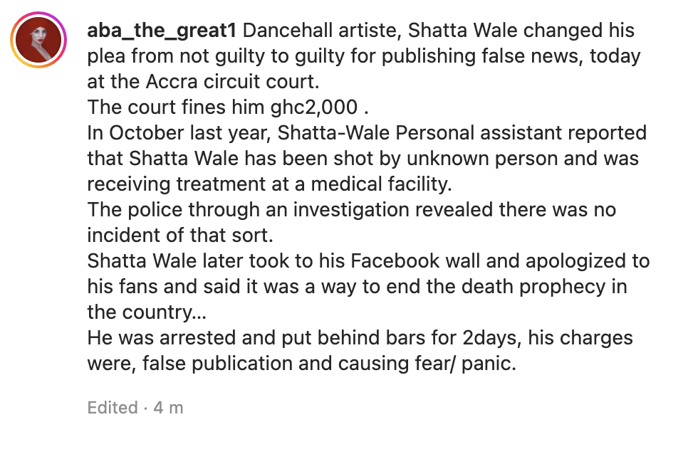 Shatta Wale Told To Pay GHC 2000 After Pleading Guilty In Court 2 Screenshot 2022 06 29 at 1.51.05 PM