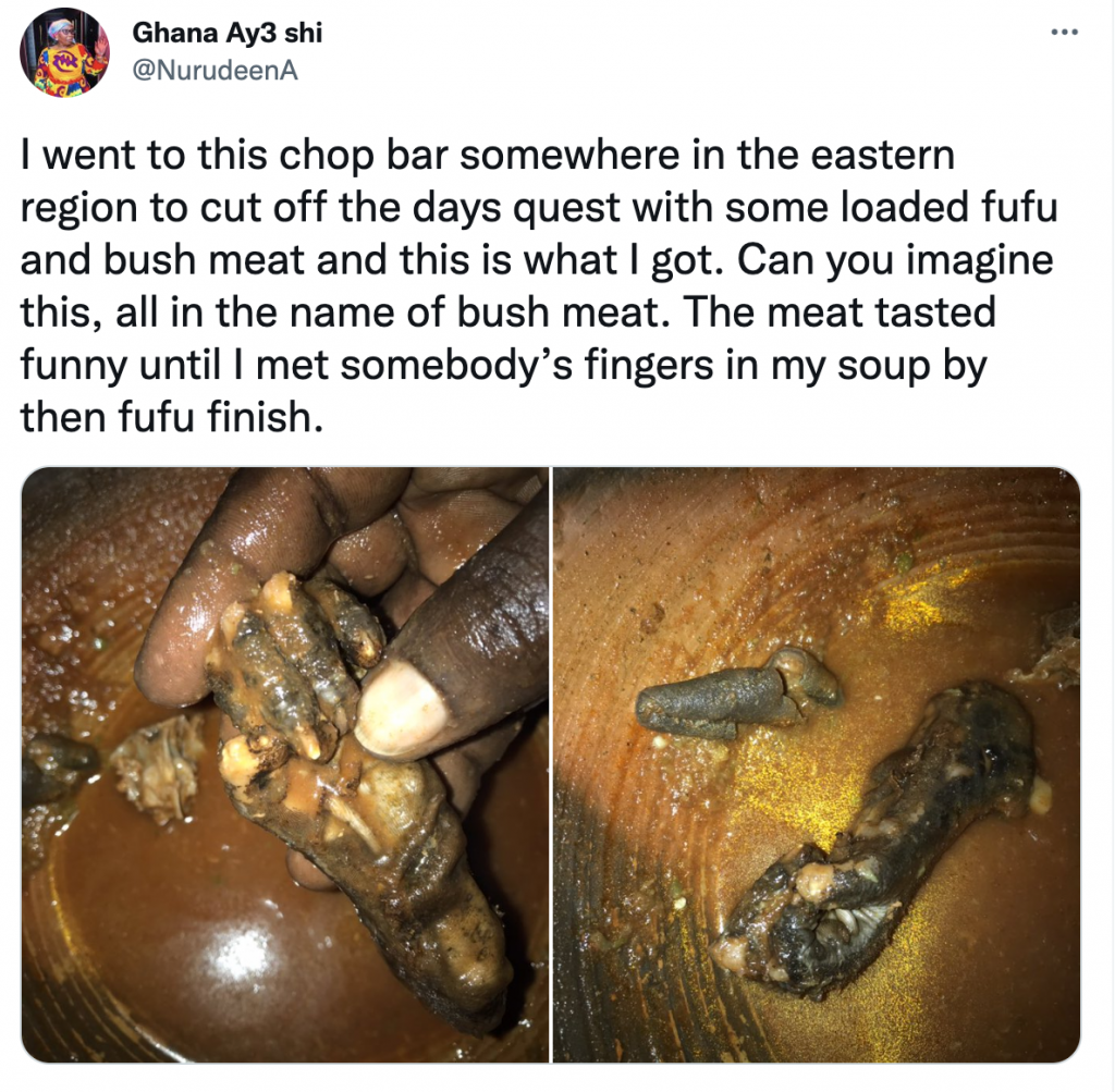 Man Shocked After Seeing Someone’s Hand In The Fufu He Bought At A Local Chop Bar 2 Screenshot 2022 07 24 at 2.26.10 PM