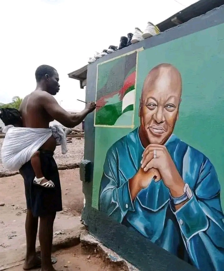 Single Father Carrying His Baby Did This To John Dramani Mahama (Reactions) 3 John Dramani Mahama