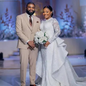 Mercy Chinwo and her husband's wedding pictures drop online.