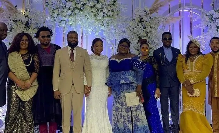 Mercy Chinwo and her husband's wedding pictures drop online.