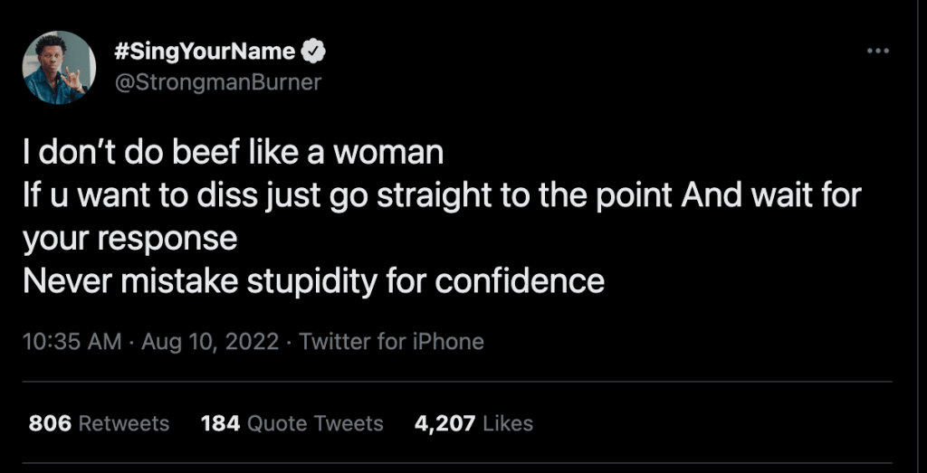 “Never mistake stupidity for confidence” – Strongman replies to Amerado 3 Strongman