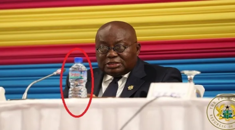 A journalist claims that Akufo-Addo is importing water from the UK for drinking.
