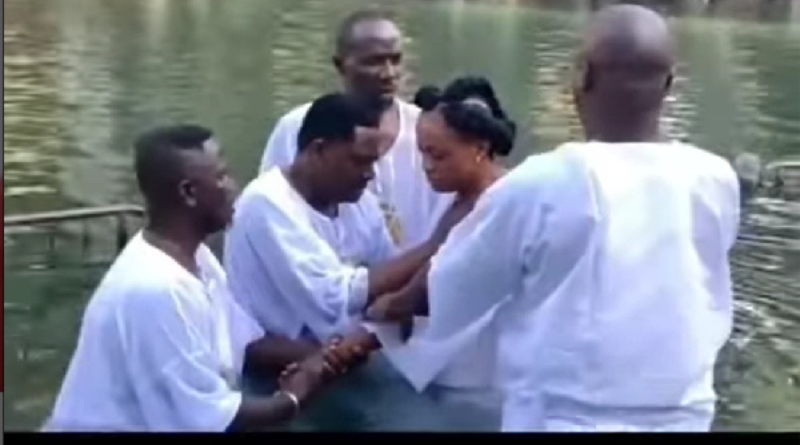 Diana Asamoah gets baptized in River Jordan (video)