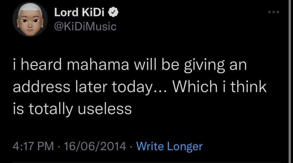 “Mahama is useless” – KiDi said, Called Out For His Past Tweets 5 “Mahama is useless” – KiDi said, Called Out For His Past Tweets