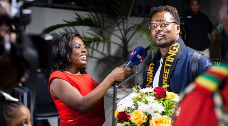 Man United legend Patrice Evra in Ghana, hangs out with Nana Aba