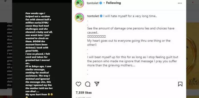 Tonto Dikeh shares a tragic incident, saying, "My heart aches so bad, I'll hate myself for a long time." 3 My heart aches so bad Ill hate myself for long