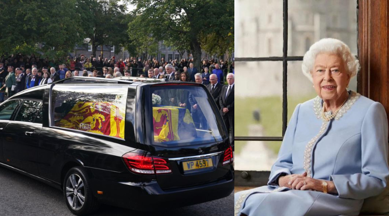 Queen Elizabeth's Coffin Arrives