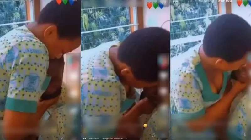 Young girl caught forcing to kiss boyfriend during class hours