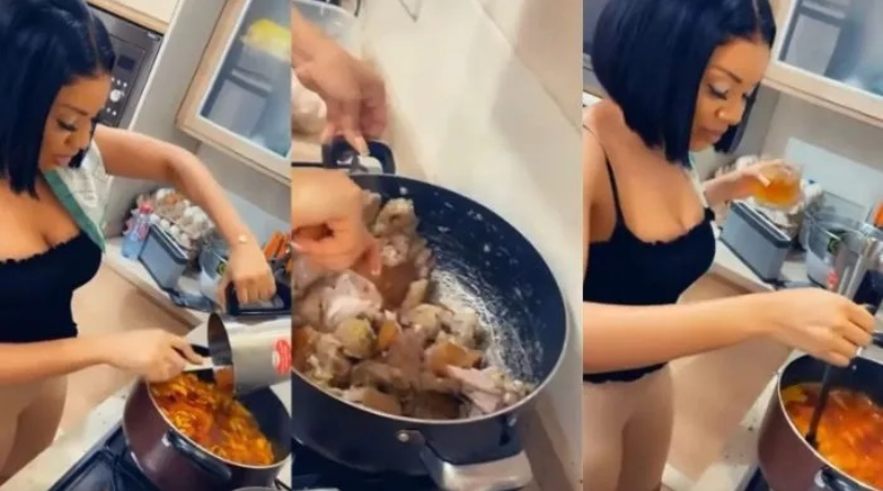 Serwaa Amihere Shows Her Cooking Skills