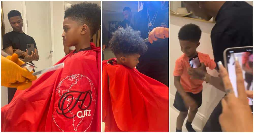 Momentous Scene Captured As Wizkid Takes His Son For A Classy Haircut 3 1665236333945
