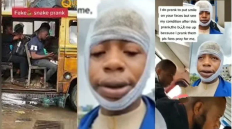 Nigerian skit creator was savagely beaten after his snake prank went wrong 2 Nigerian skit creator
