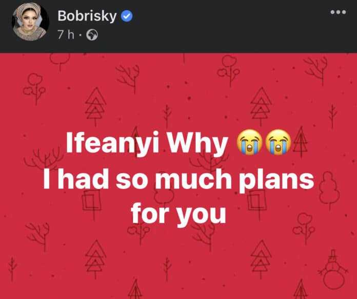 Bobrisky Under Siege For Insensitively Expressing Sympathetic Remarks Over Ifeanyi's Demise 3 1667385069630 1