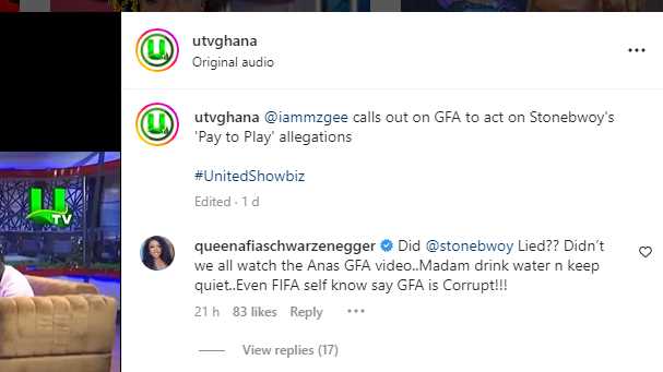 Even FIFA Knows GFA Is Corrupt - Afia Schwarzenegger Steps In As She Silences MzGee And Seconds Stonebwoy Amid GFA Allegation Brouhaha 3 1669028362504