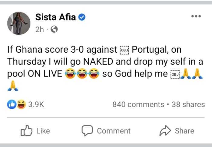 Sista Afia To Go Nude If Ghana Scores Portugal 3-0 2 1669170722100 1