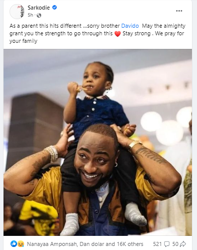 Sarkodie Sympathizes With Davido Over The Death Of His Son 3 FotoJet 2