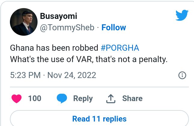Ghanaian Celebrities React To Portugal's Penalty Against The Black Stars As They Insist 'They've Rob Us' 5 Screenshot 20221124 222840