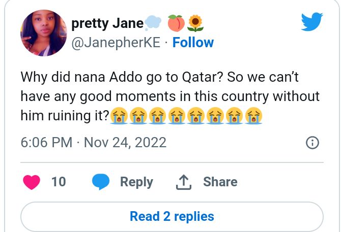 "It's All His Fault" - Ghanaians Excoriate Akufo-Addo As They Blame Him For Black Stars' Loss Against Portugal 6 Screenshot 20221124 235050 1