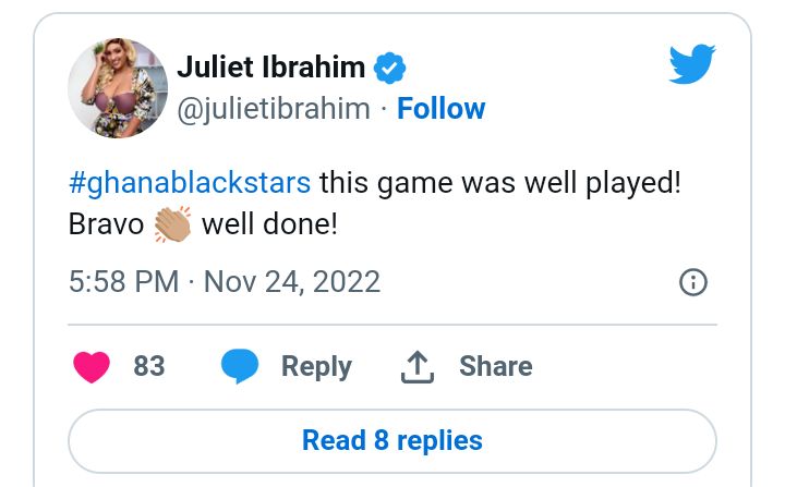 Ghanaian Celebrities Applaud The Black Stars After Their Sensational Win Against South Korea 3 Screenshot 20221128 220125