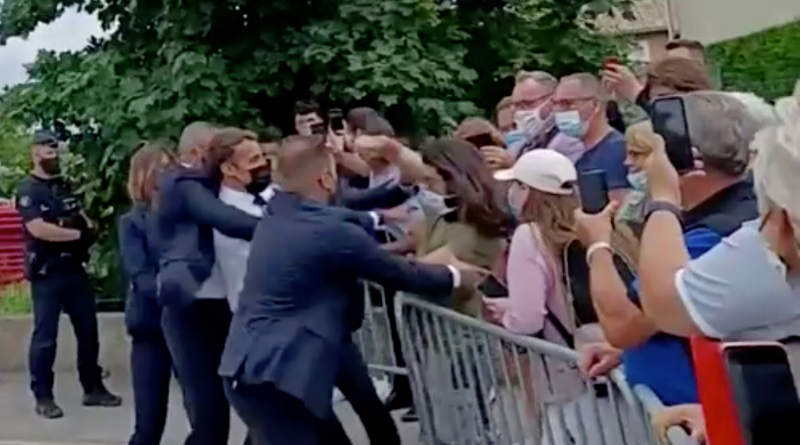 Woman Slapping The French President