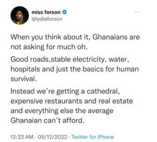 Ghanaians Want Good Roads And Hospitals But They're Getting Cathedral - Lydia Forson 2 1670376355388