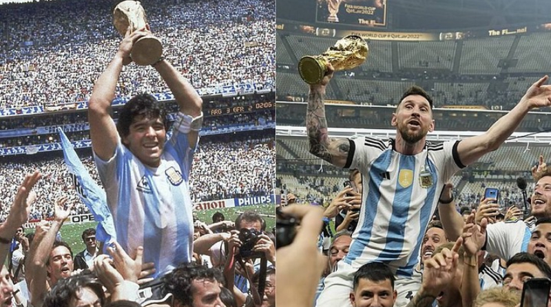 Lionel Messi recreates the iconic image of Maradona in 1986 2 Lionel Messi