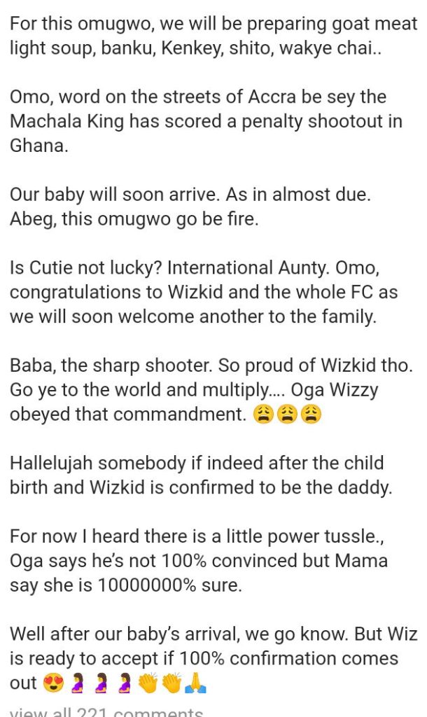 Wizkid Reportedly Ready To Welcome A Child With Ghanaian Baby Mama - Nigerian Blogger Hints 4 Screenshot 20221205 131910