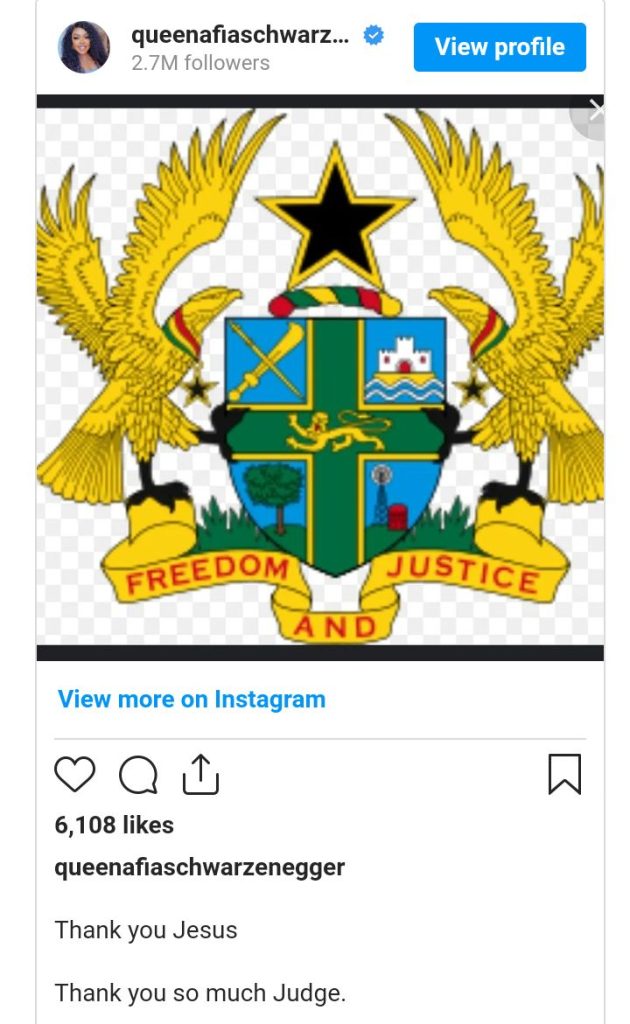 Thank You Jesus - Afia Schwarzenegger Goes Gaga After The Dismissal Of Her 10-Day Jail Sentence Order 2 Screenshot 20221210 002035