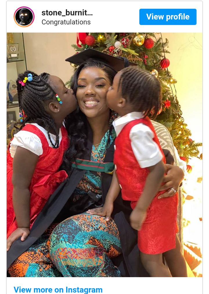 Wife Of Stonebwoy Dr Louisa, Takes Home A Master's Degree From GIMPA - Gets Congratulatory Kisses From Her Kids 2 Screenshot 20221217 015242